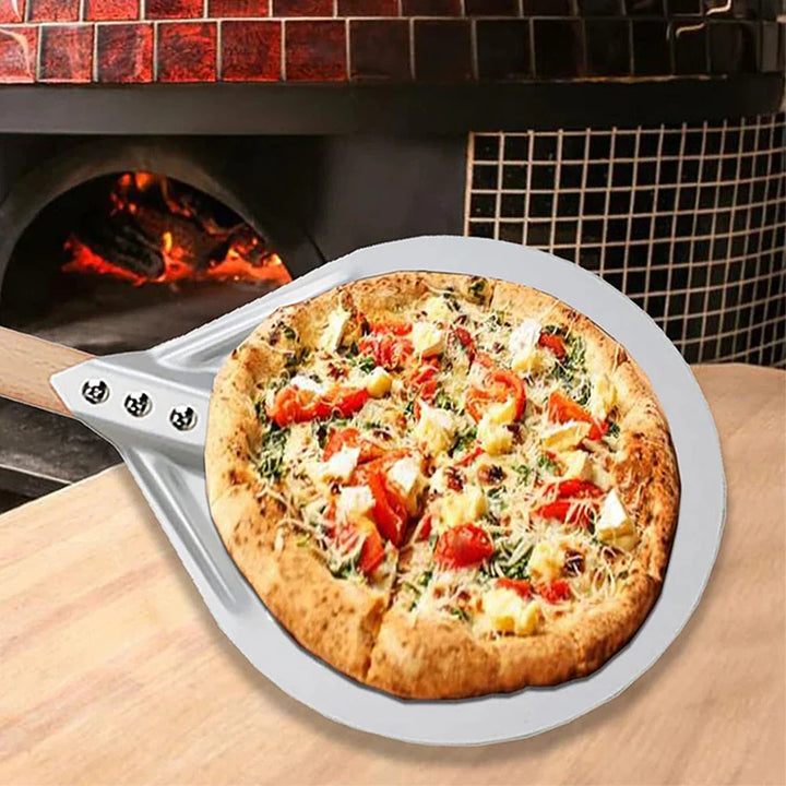 BowLift | Round Pizza Turner Pizza Paddle with Wooden Handle Pizza Shovel