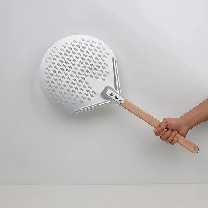 BowLift | Round Pizza Turner Pizza Paddle with Wooden Handle Pizza Shovel