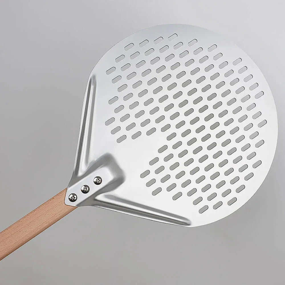 Round Pizza Turning Shovel Pizza Paddle with Wood Handle Pizza Shovel | Bowlift