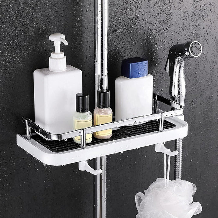 Bathroom Shelf Caddy for Shower Rail, No Drilling Pole Shower Storage Rack Holder | Bowlift