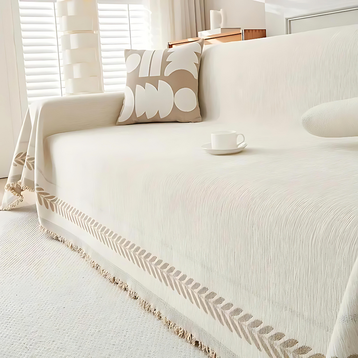 BowLift | Rustic Cotton Tassel Sofa Cover