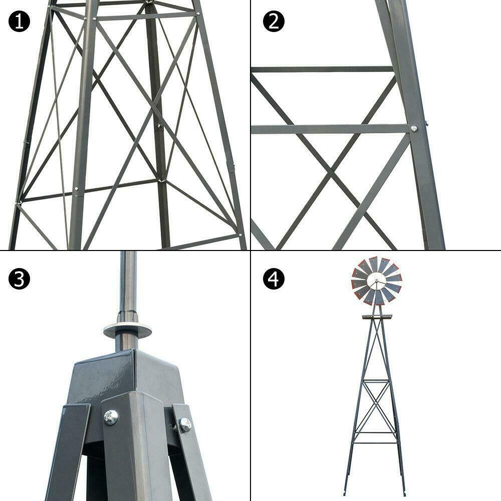 BowLift | Windmill 8FT Metal Ornamental - Garden Decoration