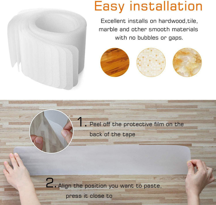 BowLift | Clear Non-Slip Stair Tread Strips – Indoor Safety Grip Tape for Steps
