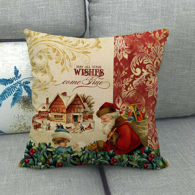 18" Cojines Merry Xmas Couch Throw Pillow Cover Case Home Sofa Decor Pillowslip Bowlift