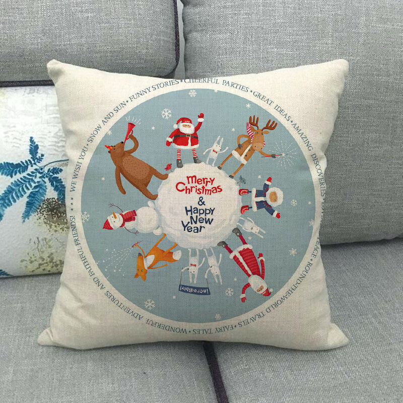 18" Cojines Merry Xmas Couch Throw Pillow Cover Case Home Sofa Decor Pillowslip Bowlift