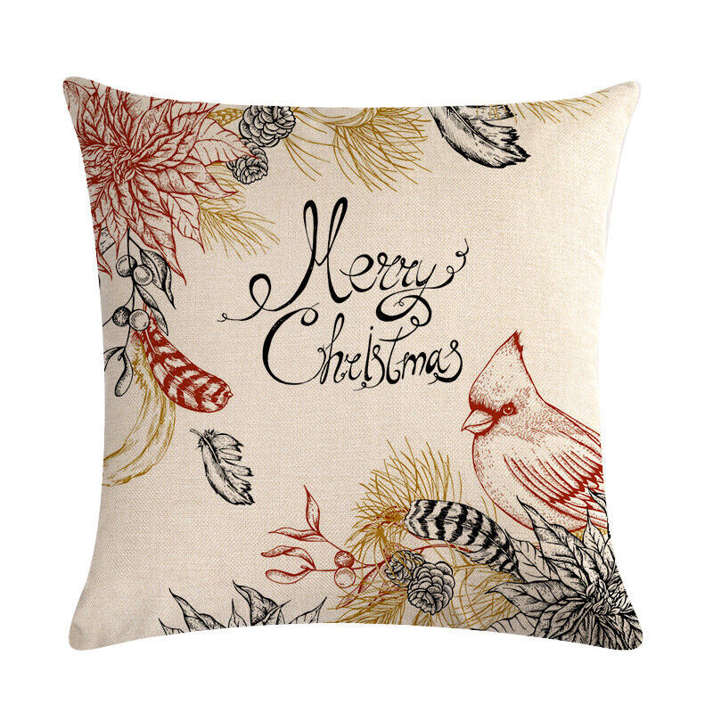 18" Cojines Merry Xmas Couch Throw Pillow Cover Case Home Sofa Decor Pillowslip Bowlift