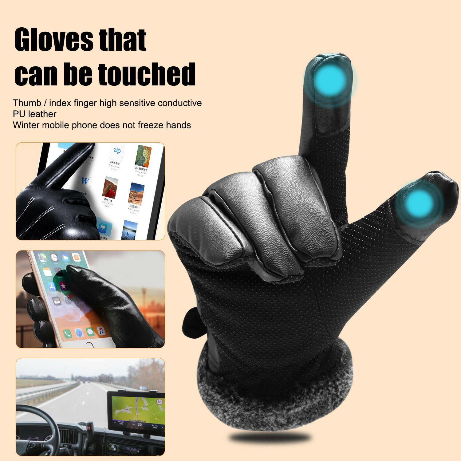 BowLift | -30℃ Waterproof, warm leather ski gloves for winter | Touchscreen compatible