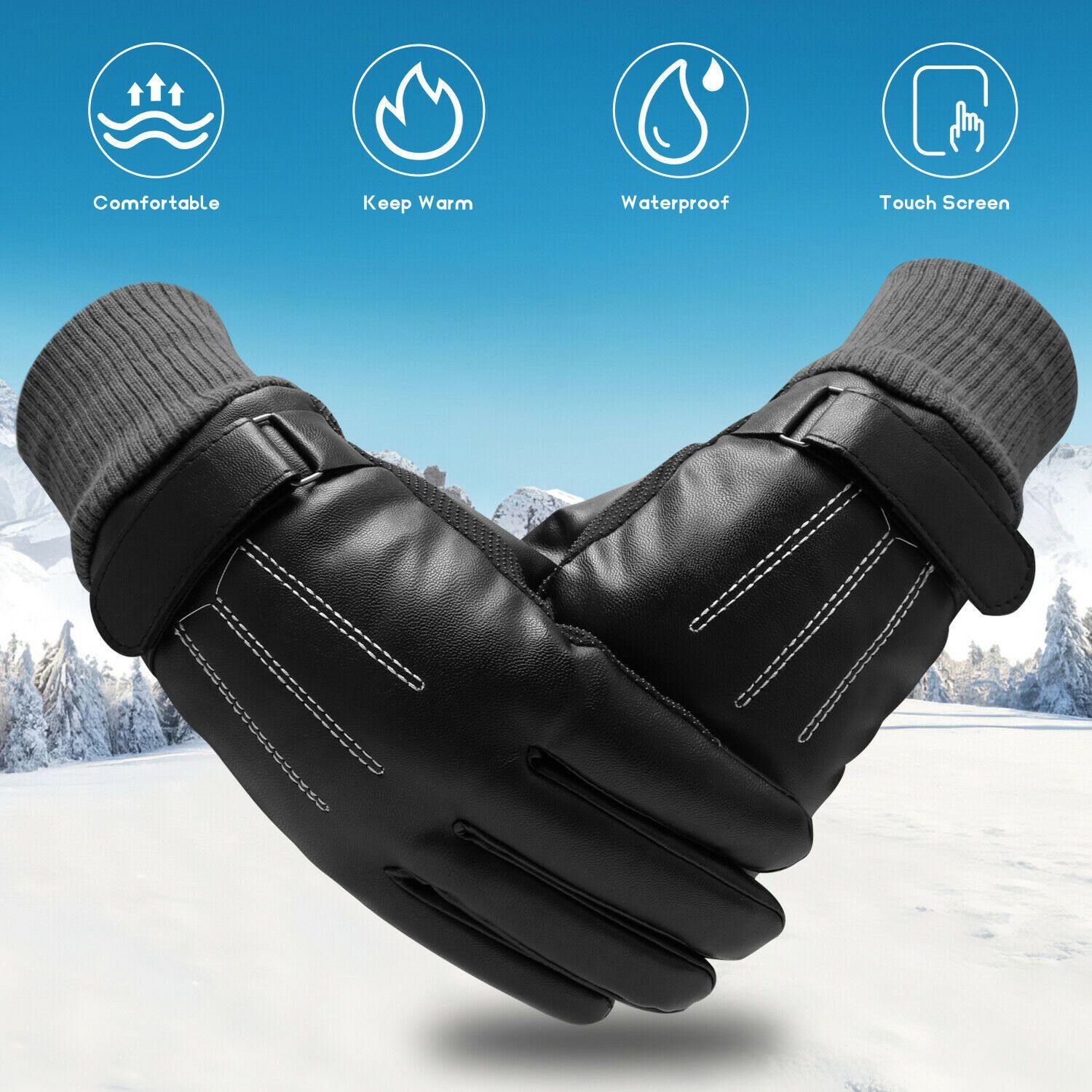 BowLift | -30℃ Waterproof, warm leather ski gloves for winter | Touchscreen compatible