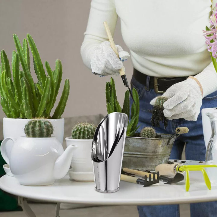 BowLift | Stainless Steel Scoop for Potting Soil – Robust Planting Scoop for Garden and Balcony