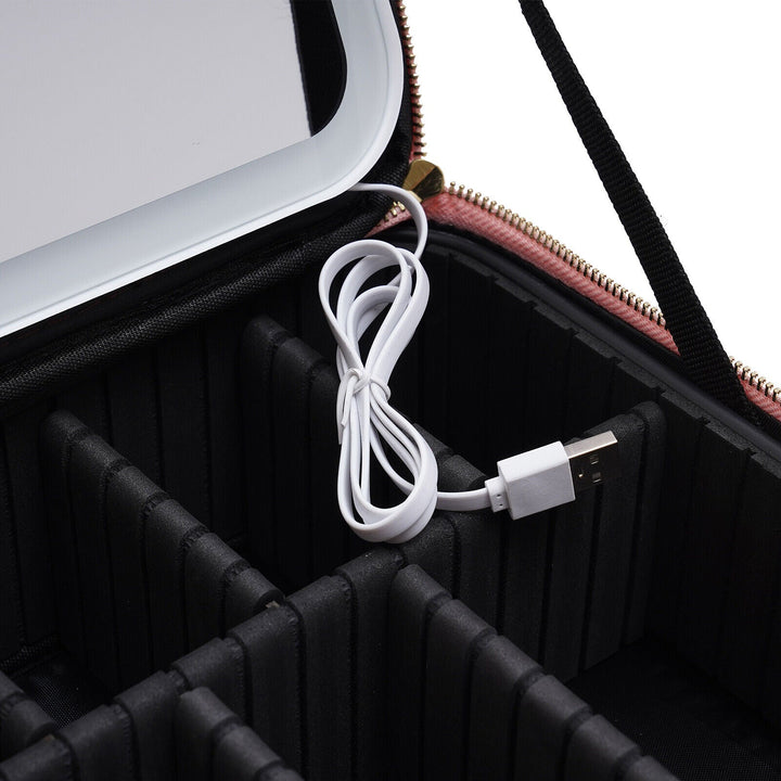 Travel Makeup Case with LED Light & Mirror Portable Bowlift