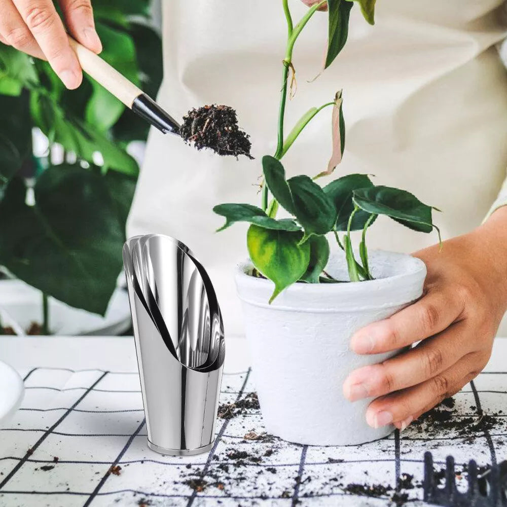 BowLift | Stainless Steel Scoop for Potting Soil – Robust Planting Scoop for Garden and Balcony
