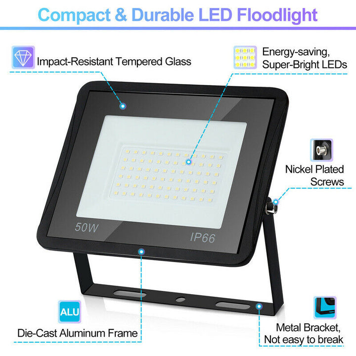 LED Floodlight with Tripod Construction Light 2X50W Cool White | Bowlift