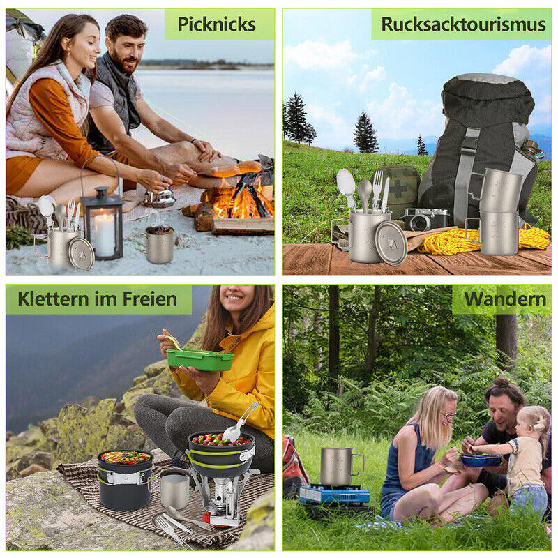 Titan Cup Set with Cutlery Forks & Spoons Camping Cups | Bowlift
