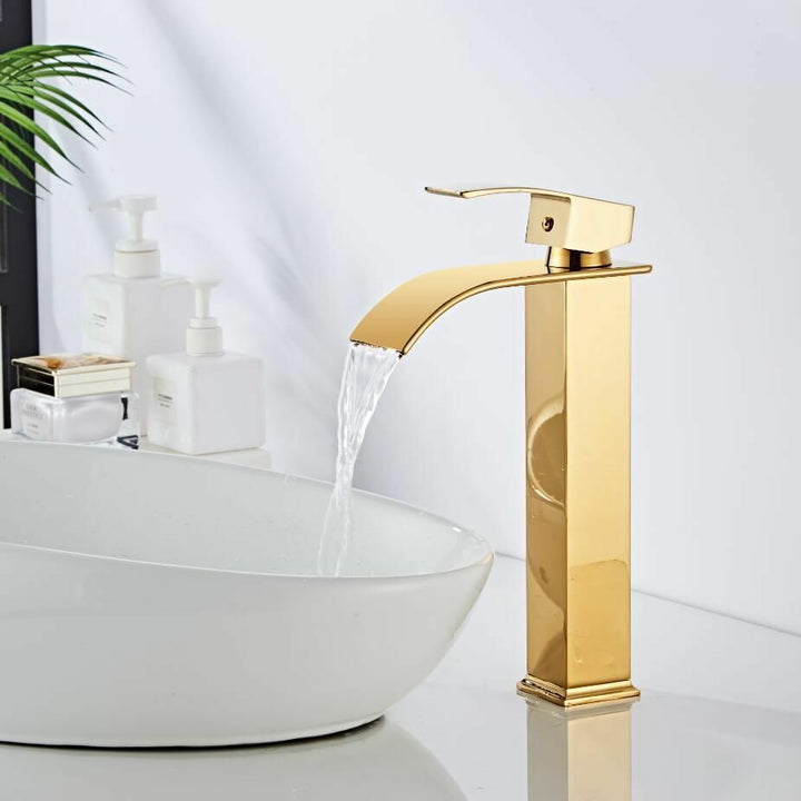BowLift | Vanity faucet waterfall faucet brass vanity faucet mixer tap