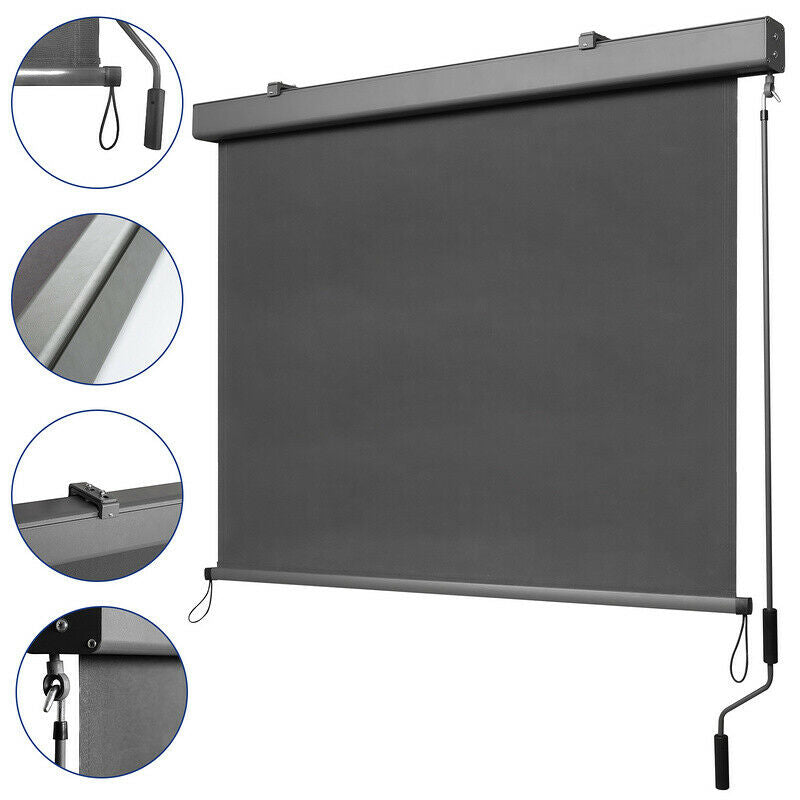 Vertical awning sun protection outdoor roller blind anthracite 2.5M*1.4M | Bowlift