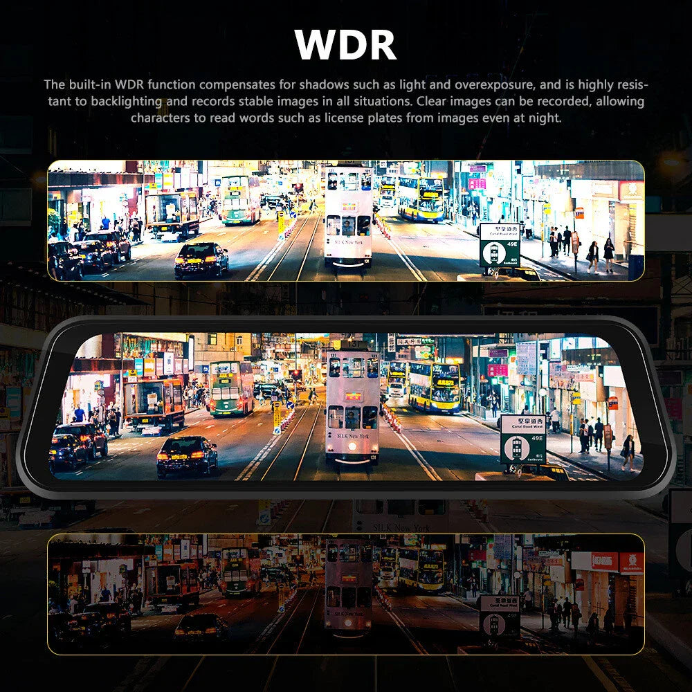 BowLift | Rearview Mirror Dash Cam 4K Front & Rear | CarPlay & Smart Driving Assistant