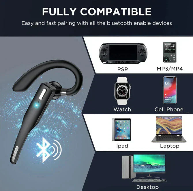 BowLift | Trucker Dual Mic Wireless Bluetooth 5.1 Noise Cancelling Headset & Earbuds