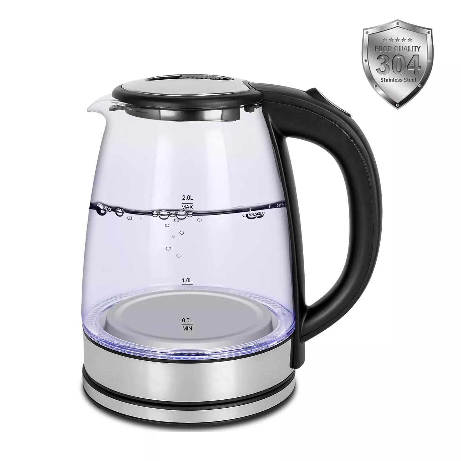 BowLift | Electric Kettle | 1.8L, 3000W, Rapid Boil, Auto Shut-Off & Borosilicate Glass for Tea, Coffee & Instant Meals