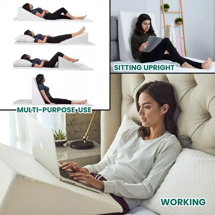 BowLift | Large Triangle Wedge Pillow | Adjustable Foam for Acid Reflux, Back Pain & Post-Surgery Recovery