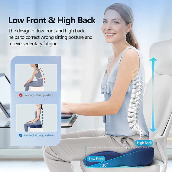 BowLift | OrthoSeat Memory Foam Seat Cushion – Coccyx, Sciatica & Lower Back Pain Relief Pillow