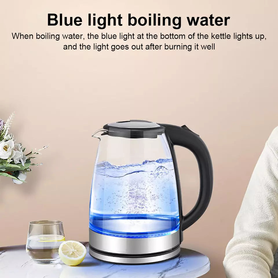 BowLift | Electric Kettle | 1.8L, 3000W, Rapid Boil, Auto Shut-Off & Borosilicate Glass for Tea, Coffee & Instant Meals