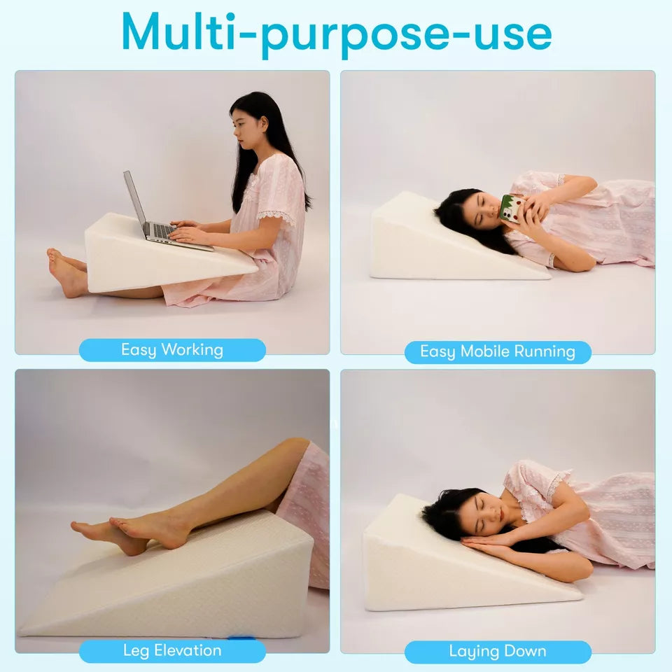 BowLift | Large Triangle Wedge Pillow | Adjustable Foam for Acid Reflux, Back Pain & Post-Surgery Recovery