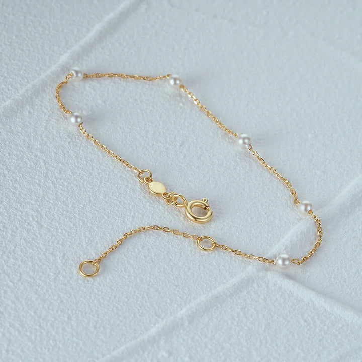 BowLift | S925 Dainty Satellite Pearl Chain Bracelet