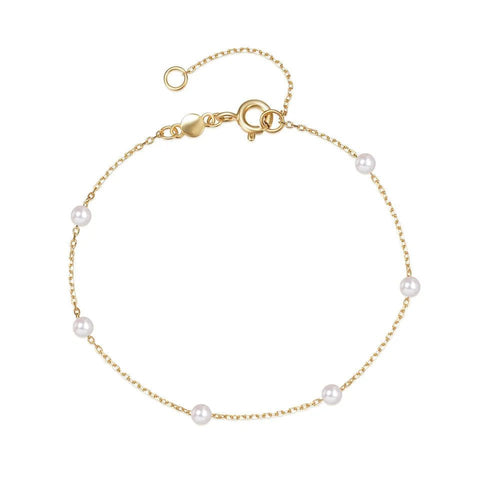 BowLift | S925 Dainty Satellite Pearl Chain Bracelet