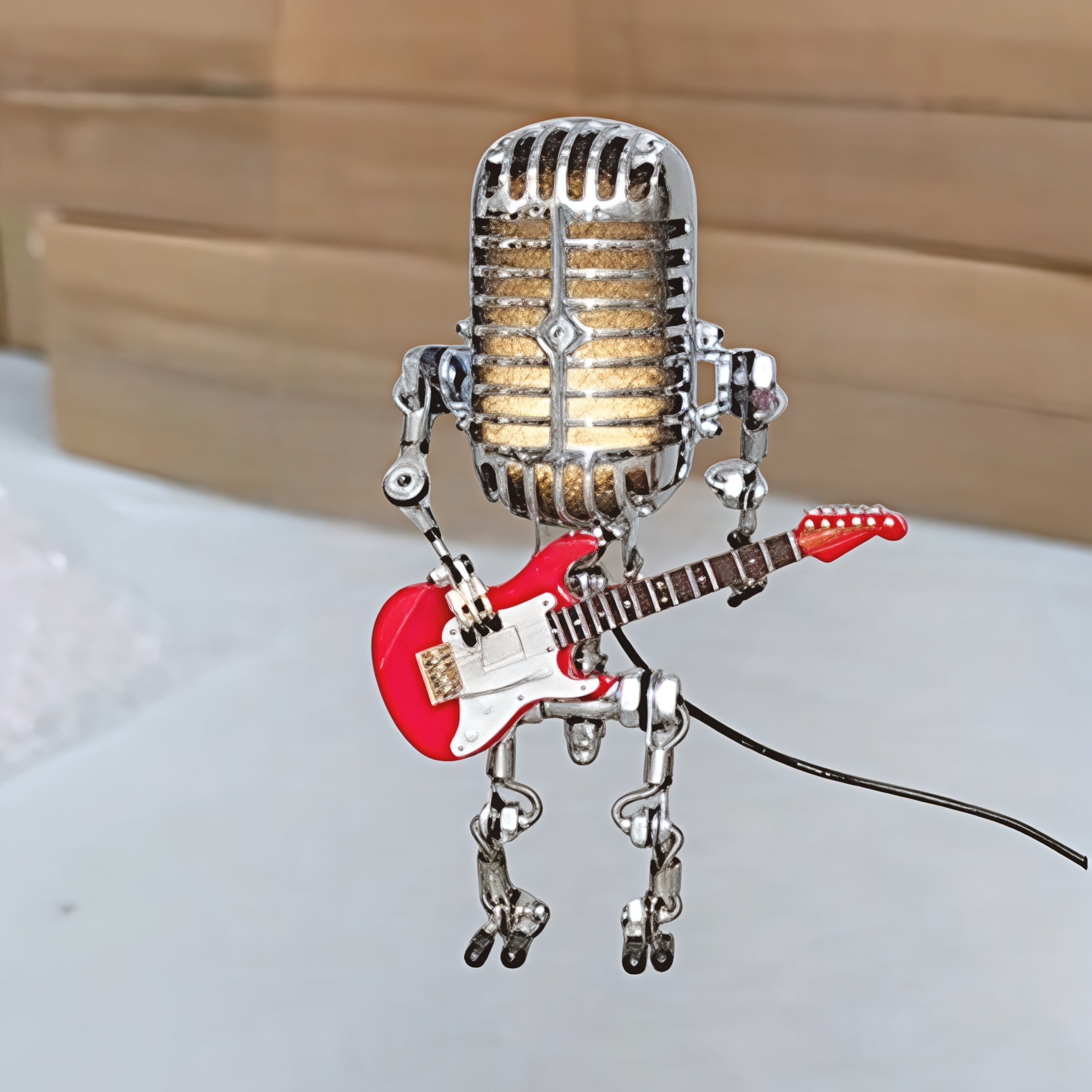 BowLift | Table Lamp Robot Sculpture Metal Guitar Light