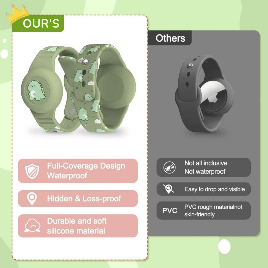 BowLift | SAFESNUG – Kids’ Airtag Bracelet with Fun Dino Design