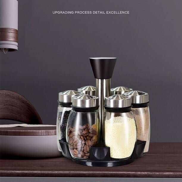6Pcs Seasoning Spice Jar Rack 360 Rotating Bowlift