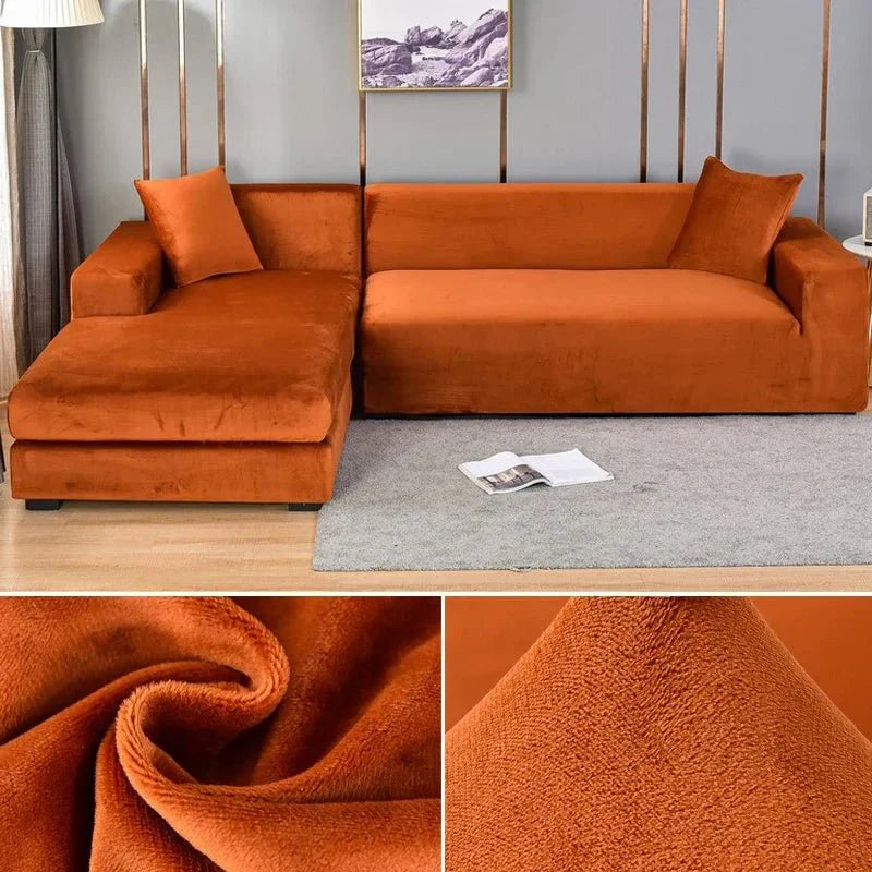 BowLift | Samtlux Velvet Sofa Cover – Elegant Stretch Fit for Luxurious Comfort and Protection