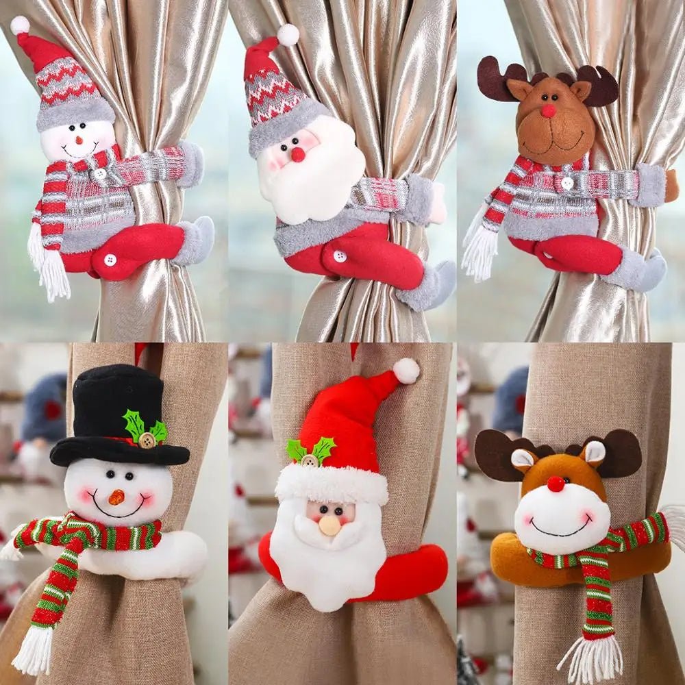 BowLift | Santa & Elk Christmas Curtain Buckle – Festive Holiday Decor for a Merry Home