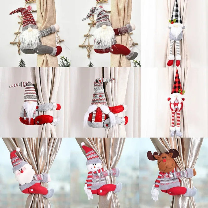 BowLift | Santa & Elk Christmas Curtain Buckle – Festive Holiday Decor for a Merry Home