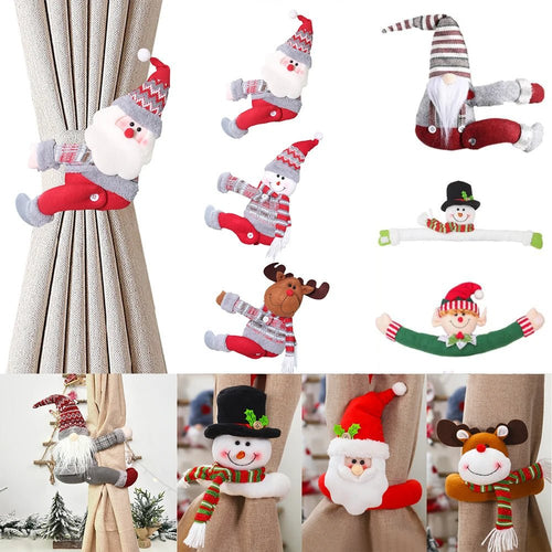 BowLift | Santa & Elk Christmas Curtain Buckle – Festive Holiday Decor for a Merry Home