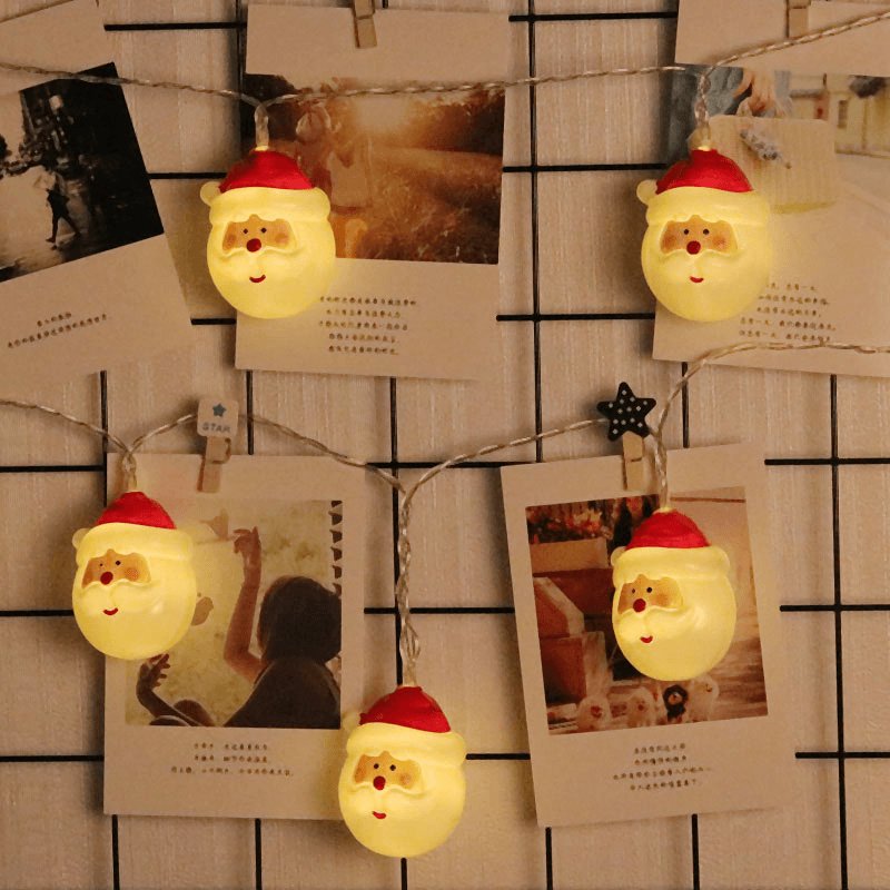 BowLift | Santa Lights LED Christmas Decoration - Santa Head String Lights for Christmas, Holidays and Party Decoration
