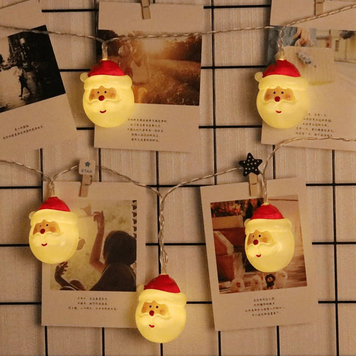 BowLift | Santa Lights LED Christmas Decoration - Santa Head String Lights for Christmas, Holidays and Party Decoration