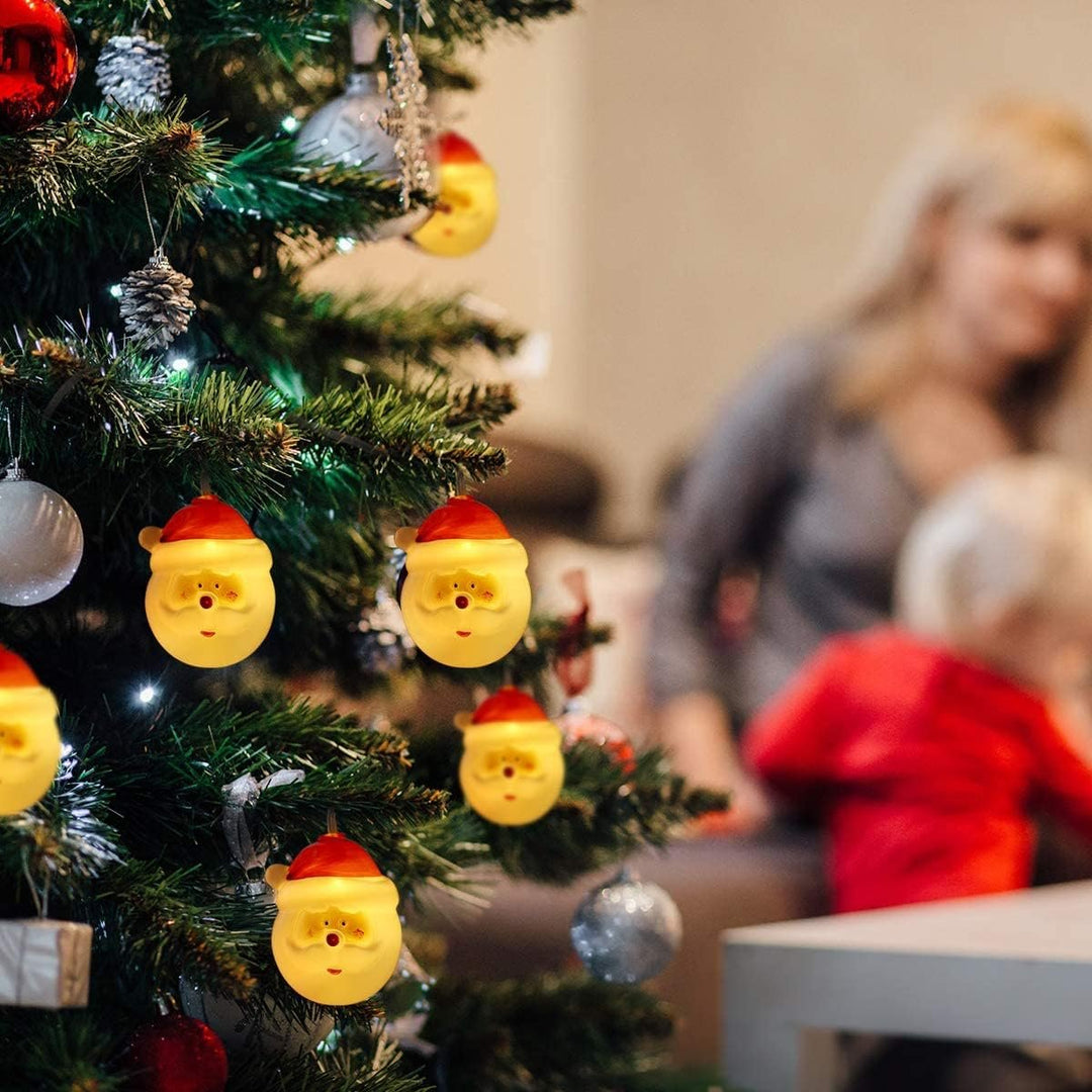 BowLift | Santa Lights LED Christmas Decoration - Santa Head String Lights for Christmas, Holidays and Party Decoration