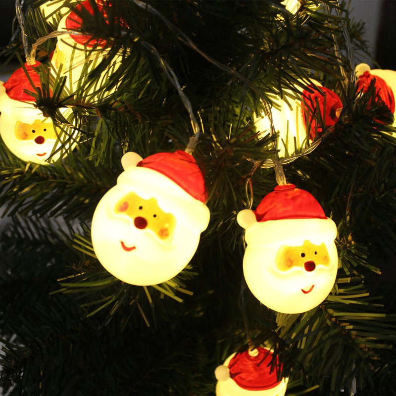 BowLift | Santa Lights LED Christmas Decoration - Santa Head String Lights for Christmas, Holidays and Party Decoration