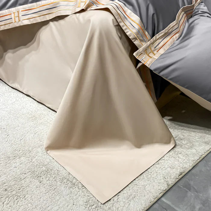 BowLift | Satin Cotton Embroidered Bedding Set - Luxora