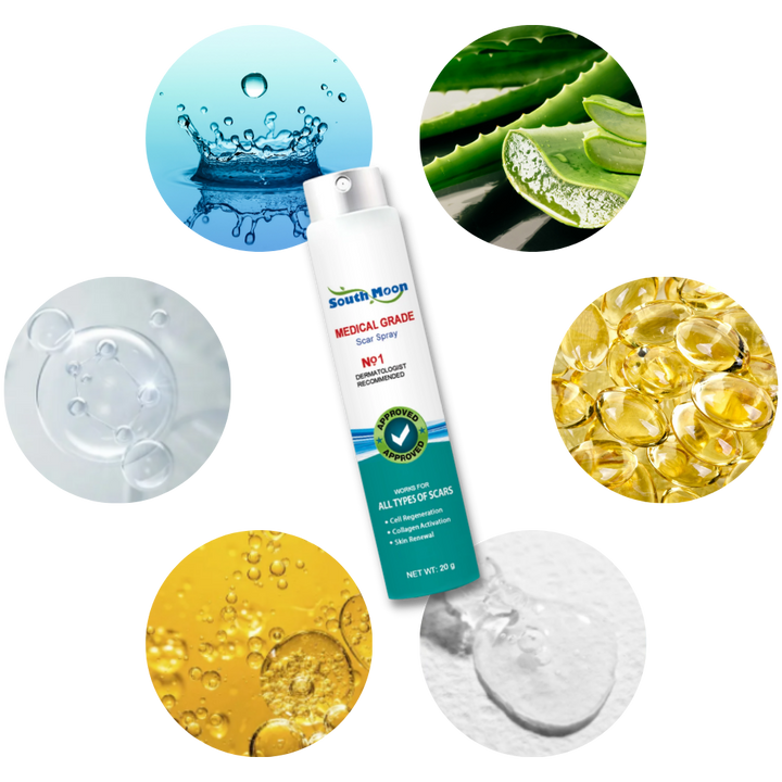 Spray treatment for scar removal