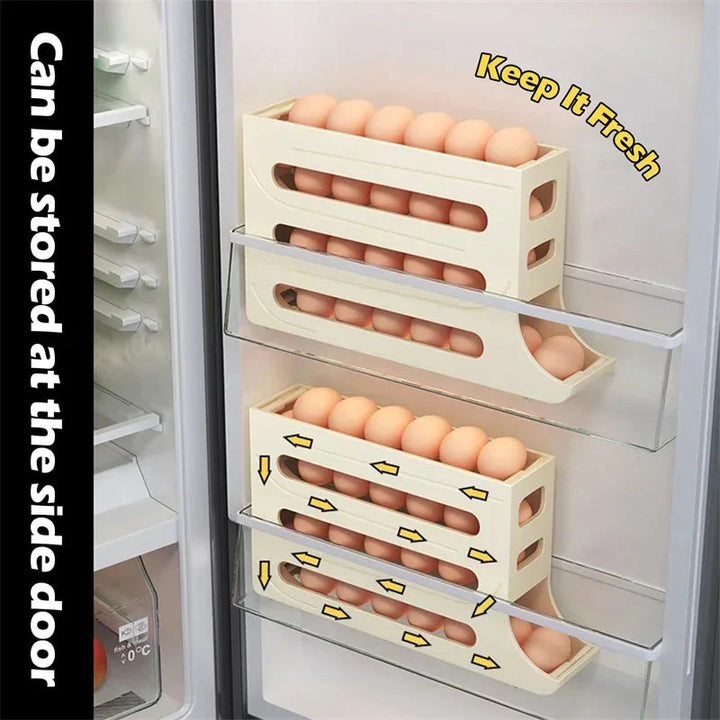 Scrolling Egg Rack Holder Space Saving Egg Storage Case | Bowlift