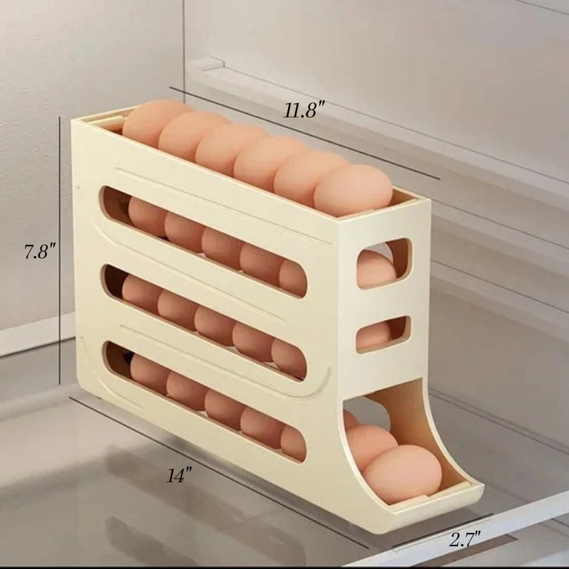 Scrolling Egg Rack Holder Space Saving Egg Storage Case | Bowlift