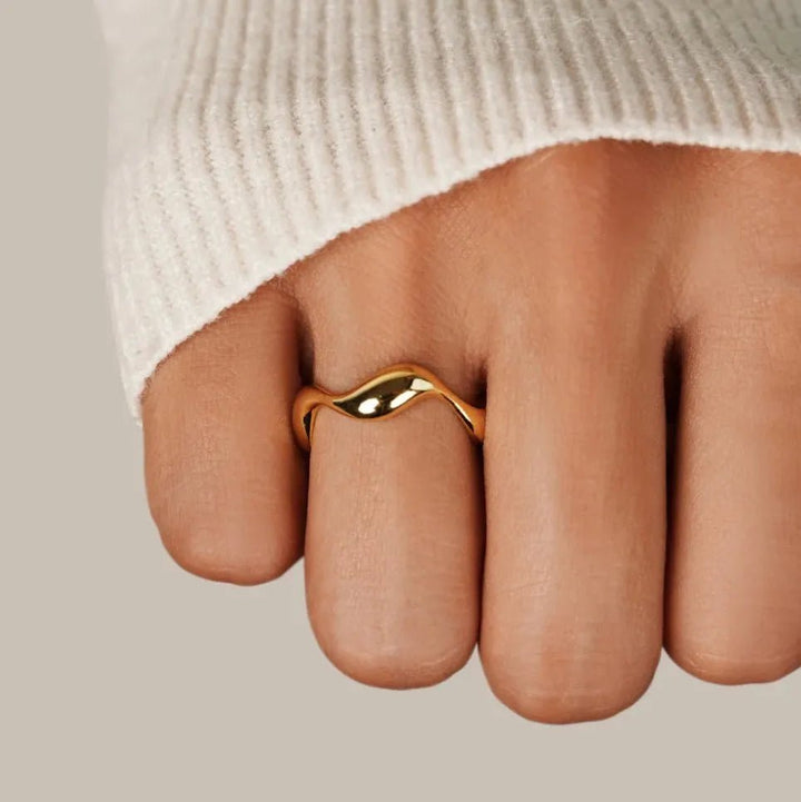 BowLift | SEARISE RING – Adjustable Minimalist Silver Ring with Ocean Design