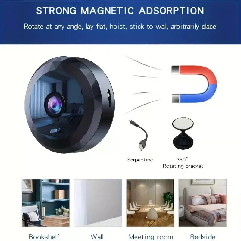 BowLift | OPTIGUARD – Magnetic Mini WiFi Camera 1080P HD with Night Vision & Motion Detection