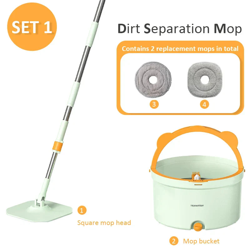 BowLift | Self-Rotating Flat Mop with Bucket - SpinMop