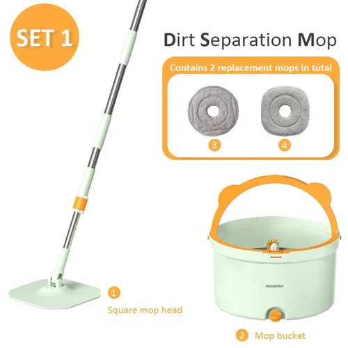 BowLift | Self-Rotating Flat Mop with Bucket - SpinMop