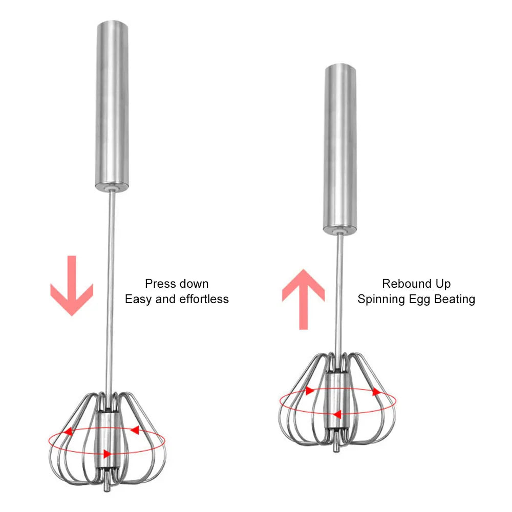 Semi-automatic Egg Beater Stainless Steel Whisk Press Type Egg Beater | Bowlift