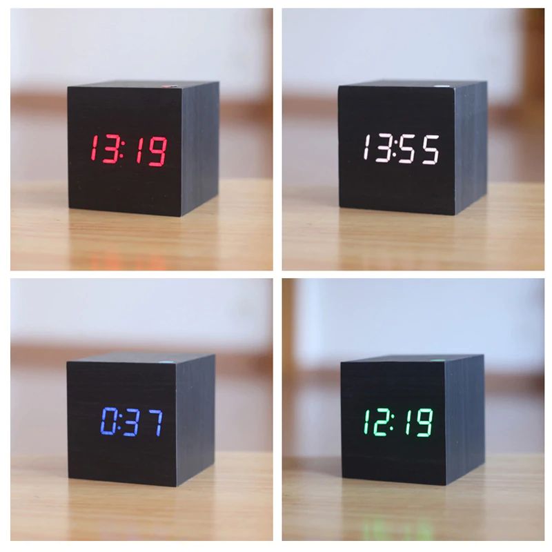 BowLift | Cube Digital Table Clock Modern Interior Decor