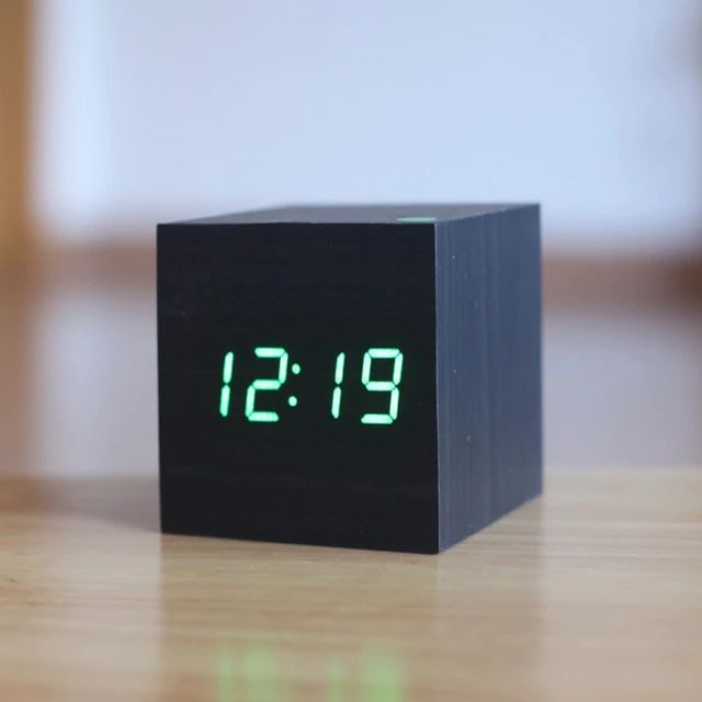 BowLift | Cube Digital Table Clock Modern Interior Decor